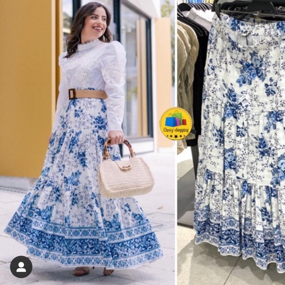 Zara floral print skirt bloggers favorite - Picture 4 of 16